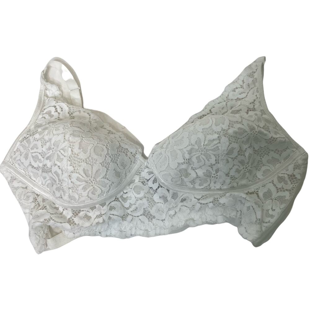 MAIDENFORM Women's Size 36C Bra White Floral Lace Underwire Lightly Padded‎